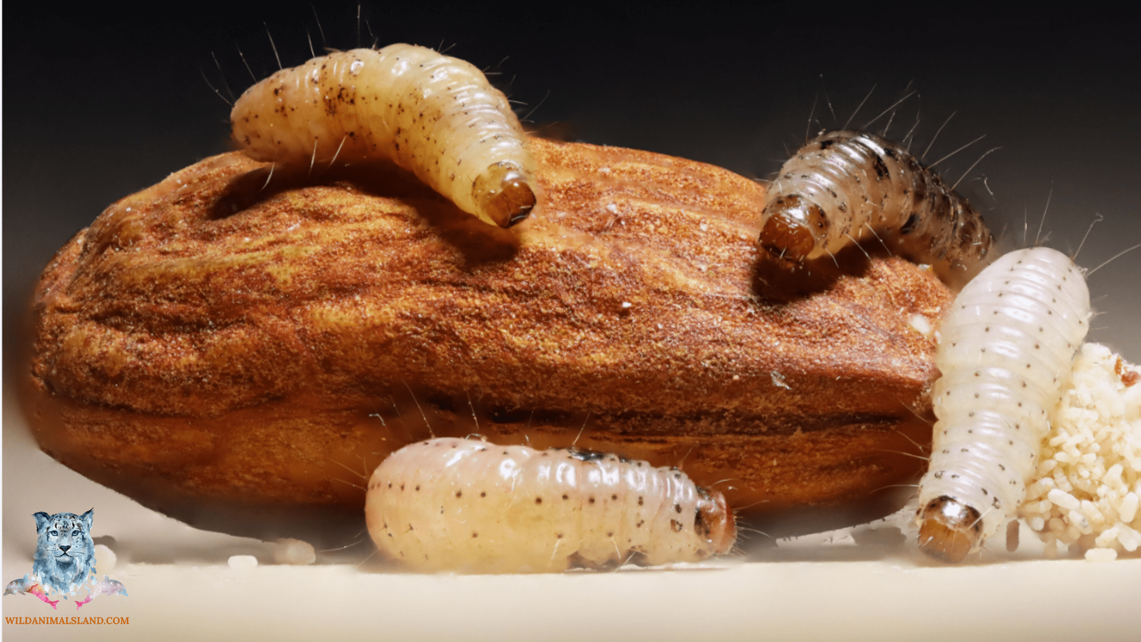 Almond moth caterpillar